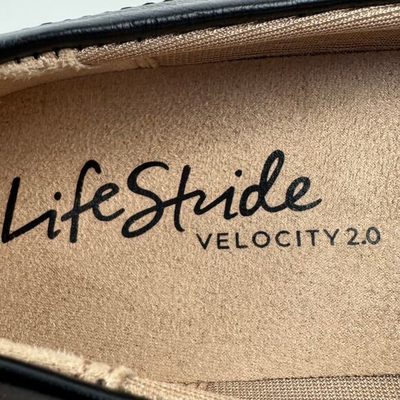 LIFE STRIDE ZEE 2 SLIP‎ ON LASER CUT FAUX LEATHER LOAFER IN BLACK NWOB SIZE 8M - Picture 13 of 13